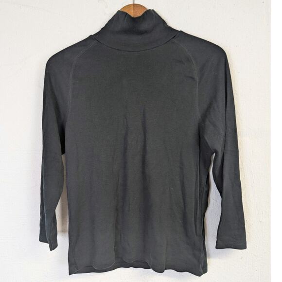 Banana Republic Turtleneck Black Womens Large Classic Office Preppy Fitted Soft - Picture 1 of 4